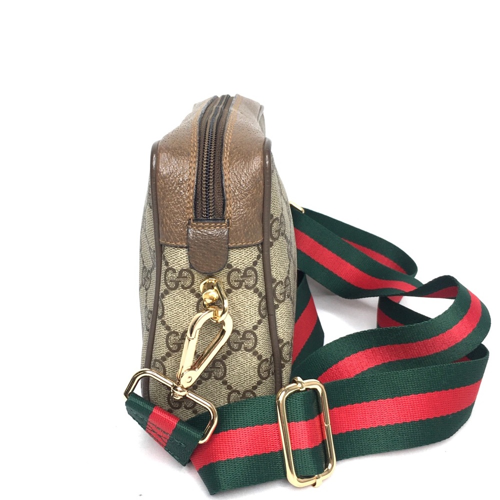 Authentic Gucci brown monogram coated canvas crossbody bag clutch - Picture 6 of 16